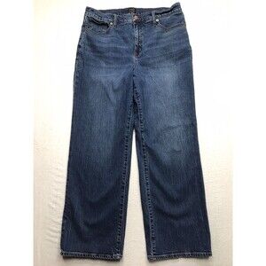 J CREW Full Length Wide Leg Jean Women 32(34x30) Whiskered Stone Wash Stretch